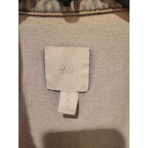 HM H&M Blue Denim Sleeveless Jacket Oversize Waistcoat Pocket Jean Vest women XL - Picture 5 of 6